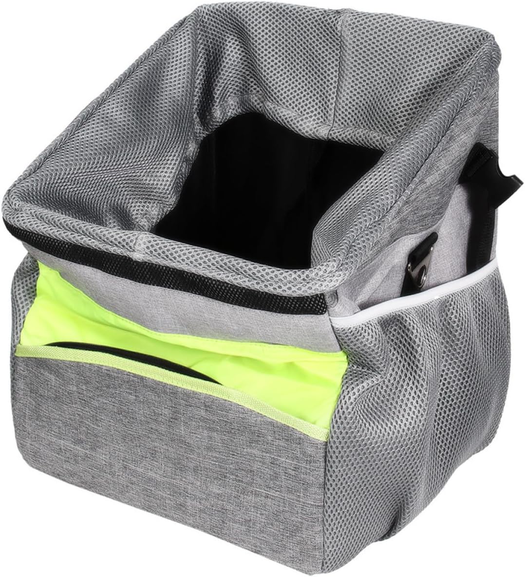 Pet Bike Basket and Folding Small Pet Carrier, Breathable Oxford Cloth with Front Handle, Detachable Dog Bike Carrier Suitable for Cycling Trips and Outdoor Travel