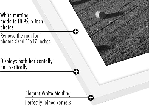 Vista 481 de Americanflat Portarretratos de 5 x 6 pulgadas con plexiglás pulido, juego de 5 portarretratos de 2 x 3 pulgadas con paspartú o para fotos de 5 x 6