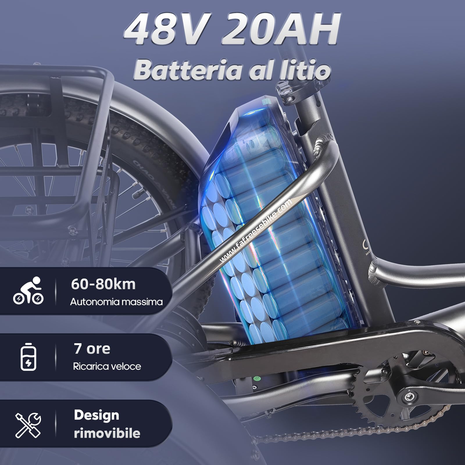 Fafrees F20 Mate Triciclo Elettrico, E-Bike Pieghevole A 3-Ruote, Batteria da 48 V/20 Ah, Triciclo Elettrico da Carico da 250 W per Adulti e Anziani, Autonomia 115 KM