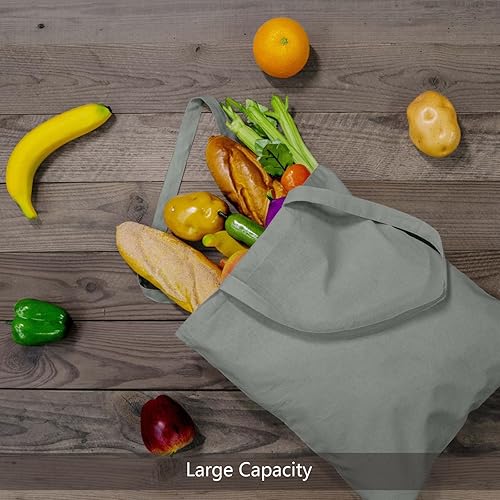 Vista 40 de TOPDesign - Paquete de 5 bolsas de algodón negro de 16 x 15 pulgadas, bolsas de tela ligeras y medianas reutilizables, adecuadas para bricolaje