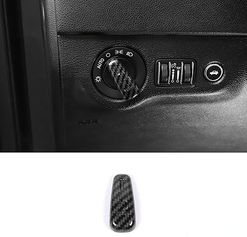 Para Dodge Challenger 2015+, para Dodge Charger 2010+, para Dodge DurangoChrysler 300C 2011+, cubierta del botón del interruptor de los faros (fibra