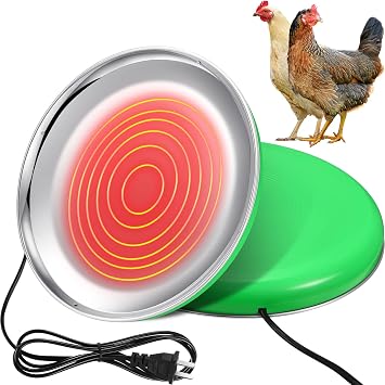 Chicken Water Heater for Winter Chicken Heated Waterer Base 110v 38w Surface Temperature Can Reach About 140 Fahrenheit Degree Poultry Drinker Electric Water Base8.3 x 8.3 Inches,Green
