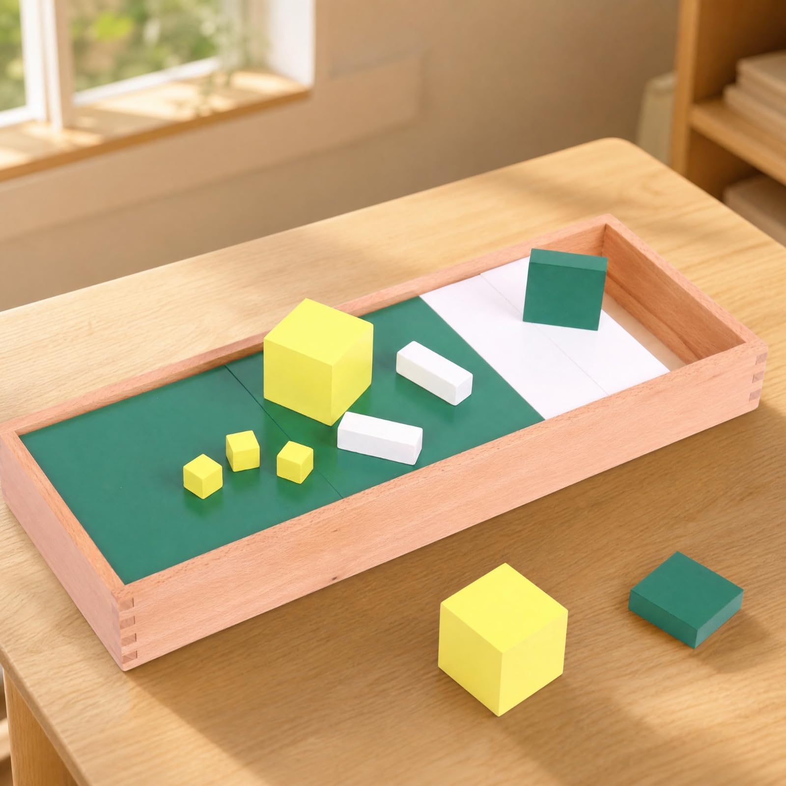 Manipulativo Matemático Child-Centered con Bandeja Apilable Material Matemáticas con Cubos y Prismas Lúdico Juguete Educativo para Guarderías