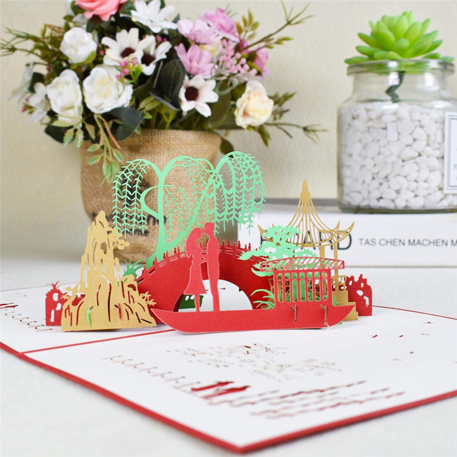 10 Pack 3D Pop-up-Karte Für Jahrestag Valentinstag-Geburtstag Postkarte Romantik-gruß-Karte Handgefertigte Großhandel