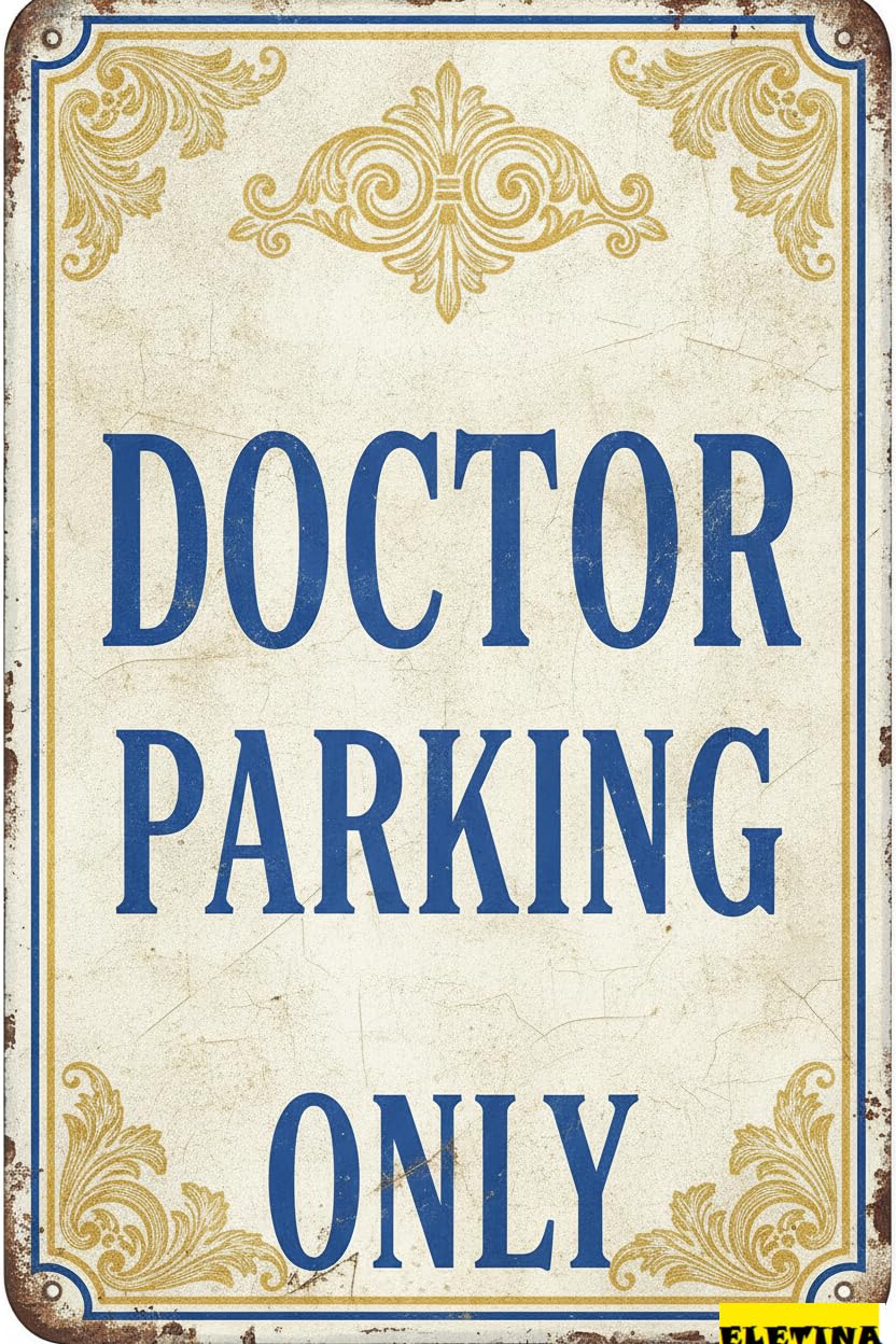 Doctor Parking Only Tin Sign, 8x12 Inch Business Decor