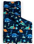 david's kids Toddler Nap Mat Set with Removable Pillow, Ultra Soft Slumber Bags for Boys,Perfect for Preschool, Daycare, Kids Sleeping Bags with Rollup Design, 50"x20", Dinosaur