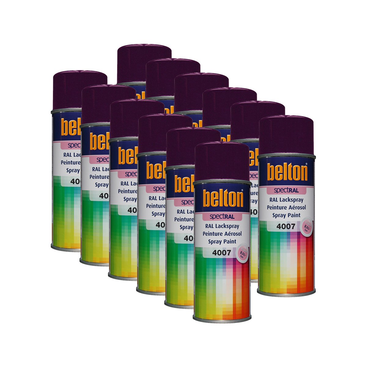 12 x KWASNY 324 068 Belton Spectral lakier w sprayu RAL 4007 purpurpurowy wysoki połysk 400 m