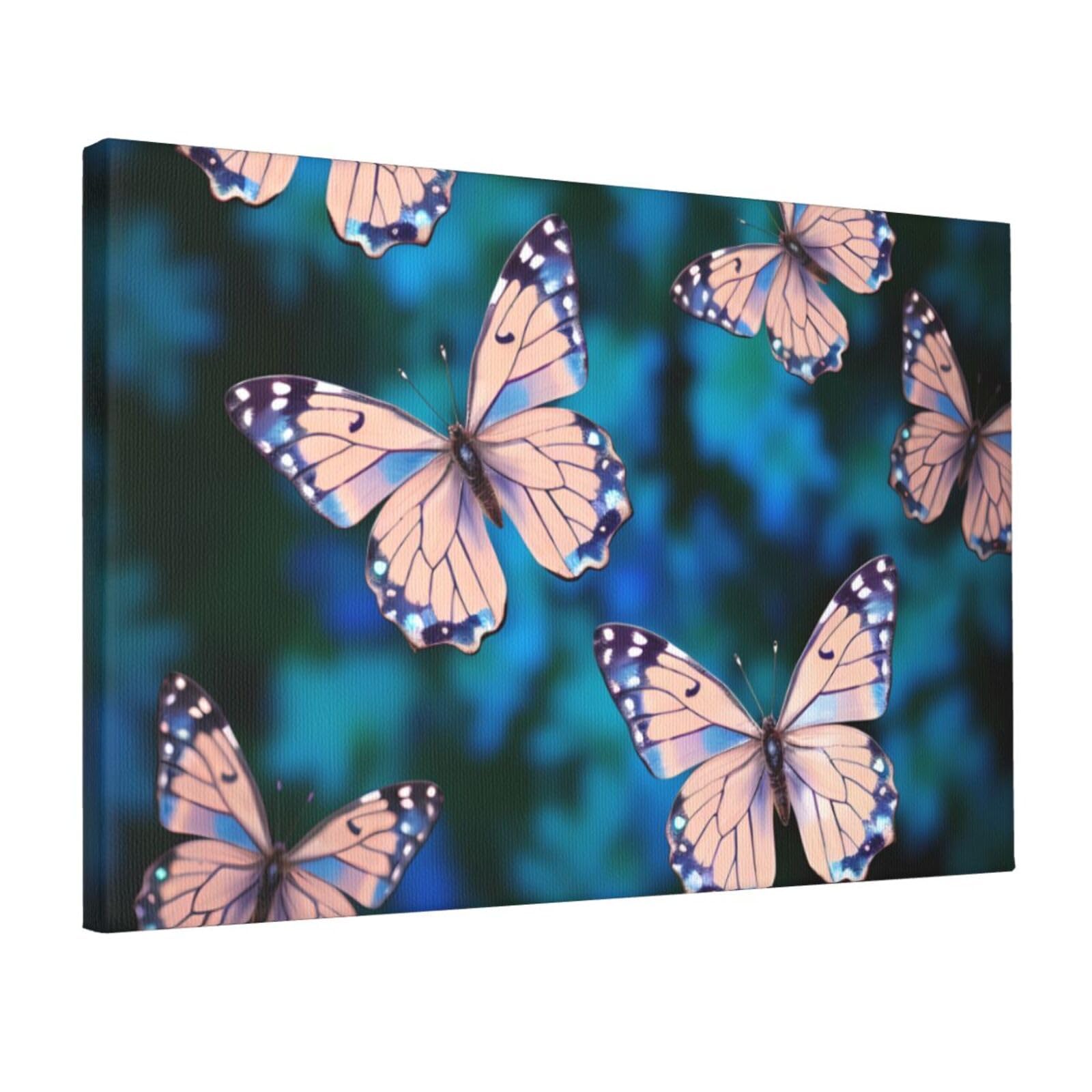 Canvas Wall Art for Living Room Wall Decor 12"x18" Modern Artwork Painting Pictures Hanging Canvas Prints cute butterflies Aesthetic Wall Art for Bedroom Bathroom Office Wallart Decor