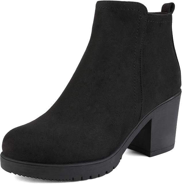 DREAM PAIRS Women's Ankle Boots Chunky Heel Fall Short Booties Shoes