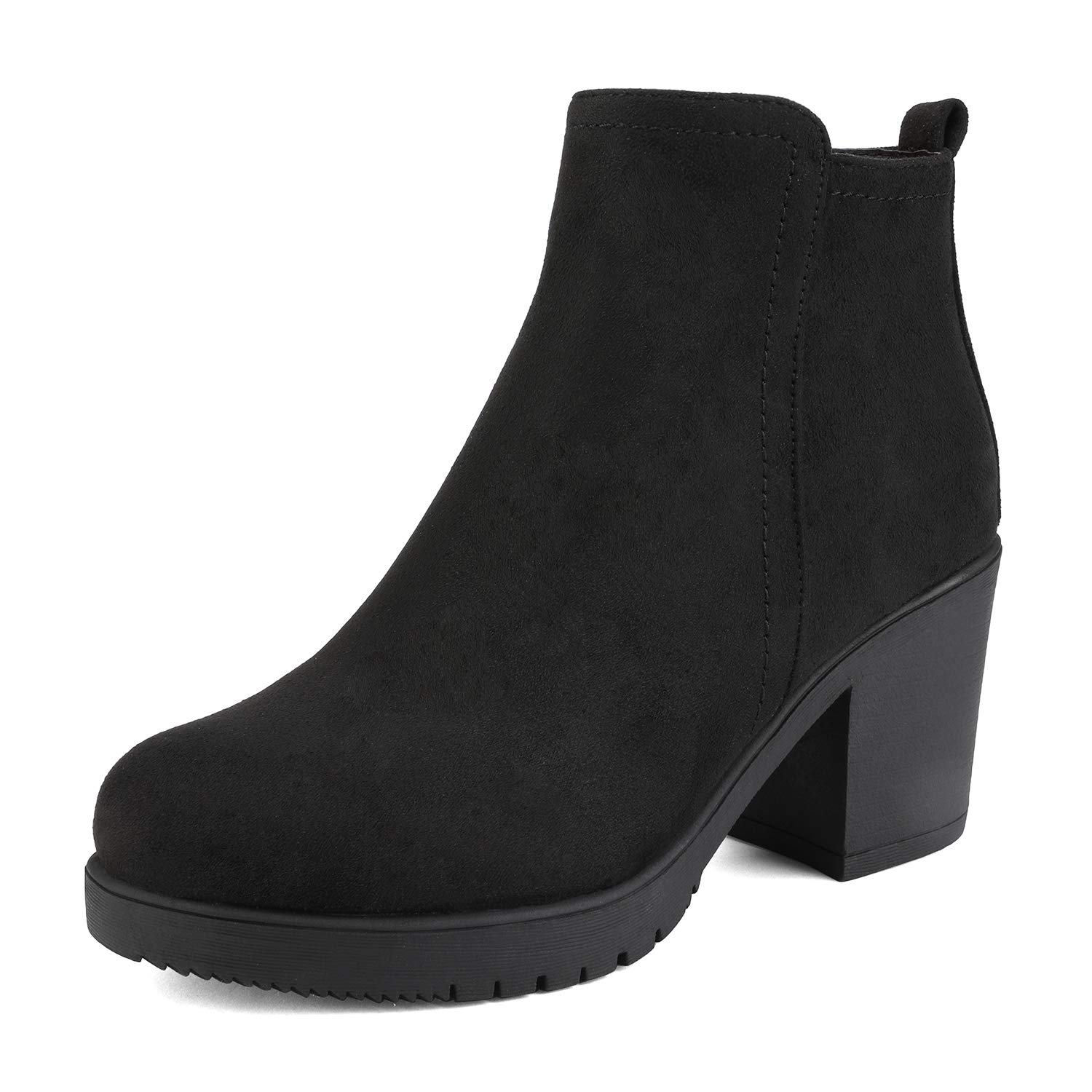 DREAM PAIRS Women's Ankle Boots Chunky Heel Platform Fall Heeled Short Booties Shoes
