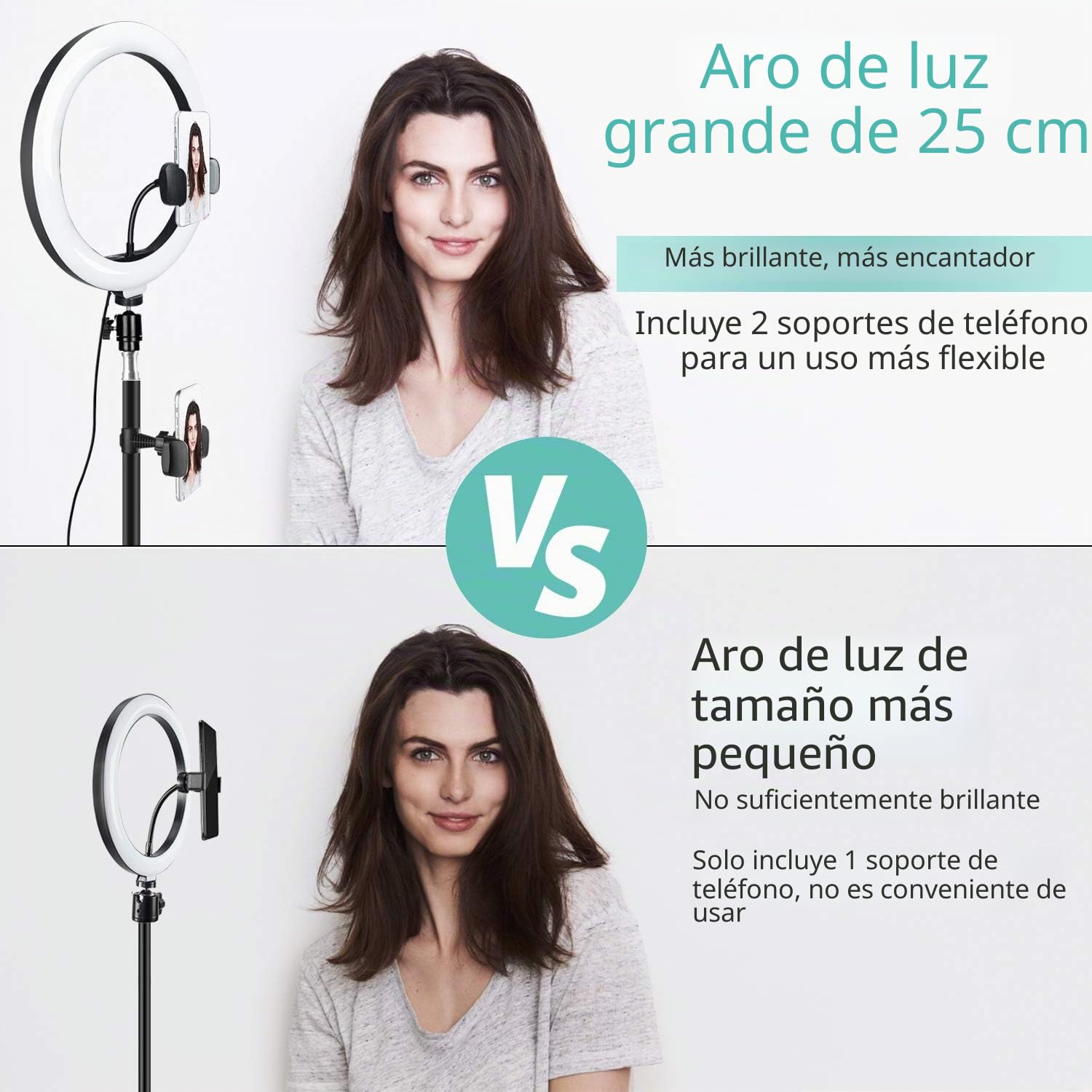Aro de Luz con Trípode 10", ITSHINY LED Anillo de Luz 3 Colores 11 Brillos Regulables, Wireless Control Remoto y Alimentado por USB, Aro de luz para Movil Fotografía Maquillaje Selfie Youtube