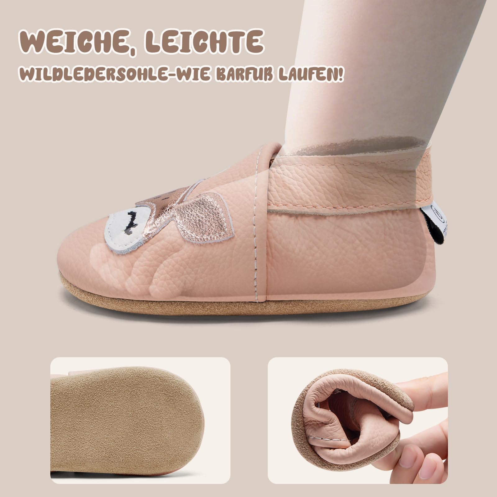 IceUnicorn Primeros Zapatos para Niños Zapatos de Cuero Suave para Bebés Zapatillas de Estar por casa para Niños