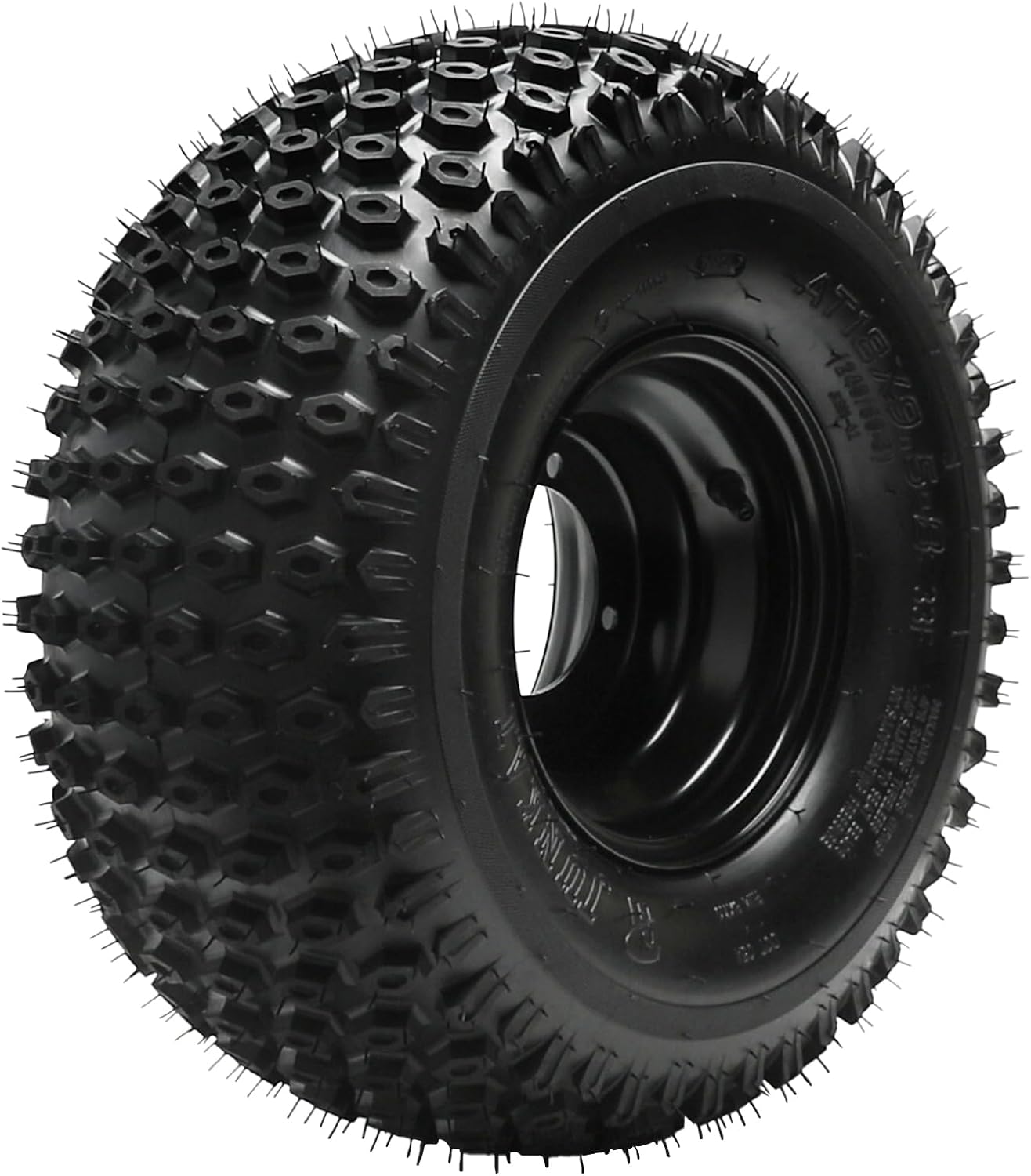 18x9.50-8 ATV Go Kart Tire & Wheel Assembly – 240/50-8 Off-Road Tubeless Tire with 8" Iron Rim, 4PR 4-Lug 110mm Bolt Pattern – Fits Go Cart Quad Buggy Drift Trike Golf Cart UTV 4 Wheelers (Set of 2)