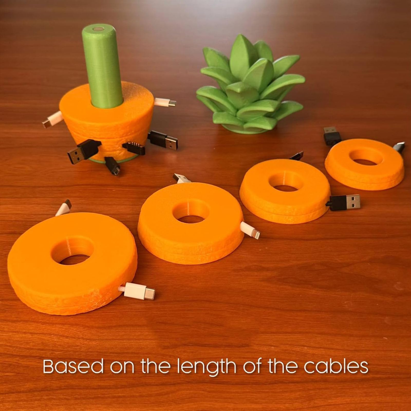 Organizzatore di cavi modulare, supporto per riporre il cavo (2pc) | Dischi di avvolgimento rimovibili, organizer per cavi da scrivania stampato in 3D per cavi di ricarica, cavi USB, auricolari