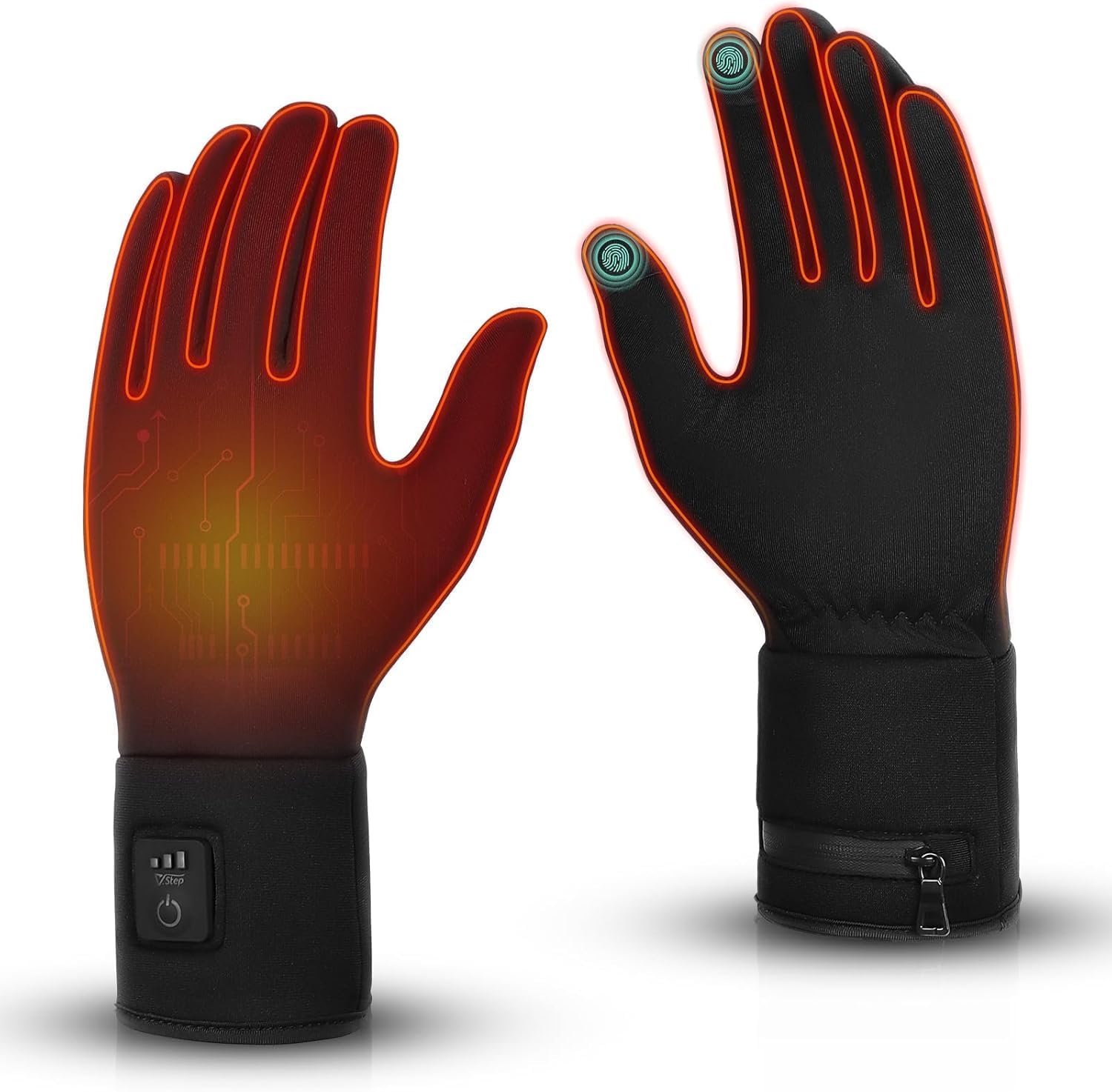 V.Step Heated Glove Liners for Men Women, Rechargeable Battery Electric Thermal Gloves, Hand Warmer for Motorcycle, Work, Hunting, Ski