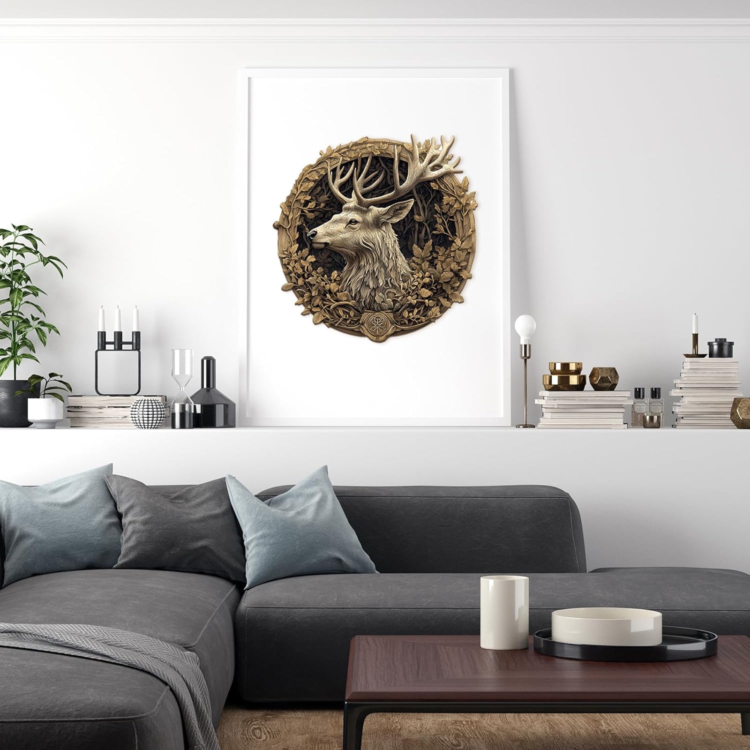 Wooden Puzzles for Adults, 3D Vision Effect-3D Deer Wood Puzzles Adult, Unique Animal Shaped Wooden Jigsaw Puzzle, Birthday Gifts for Friends/Family/Puzzle Lovers, Home Decor(L-13.4 * 13.2in 295pcs)