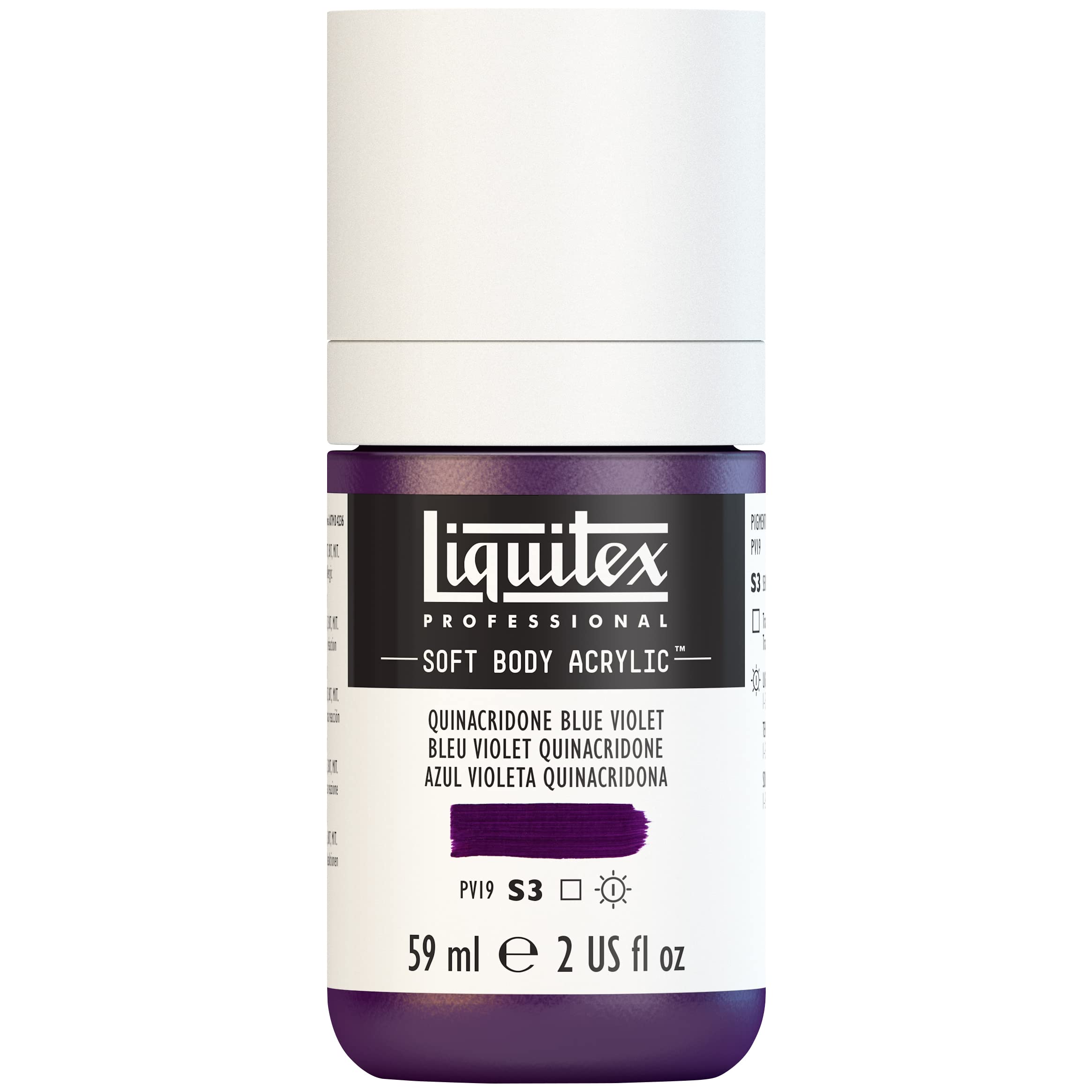 Liquitex 1959118 Professional Acrylic Paint Soft Body - Artist Paint in Creamy Opaque Consistency, High Pigmentation, Lightfast and Ageing Resistant, 59 ml Bottle - Quinacridone Blue Purple