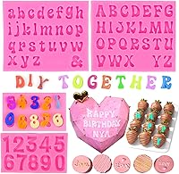 Vista 12 de Mity rain 3 moldes de letras para fresas cubiertas de chocolate, molde de silicona en mayúsculas y minúsculas para hacer dulces, gomitas, galletas