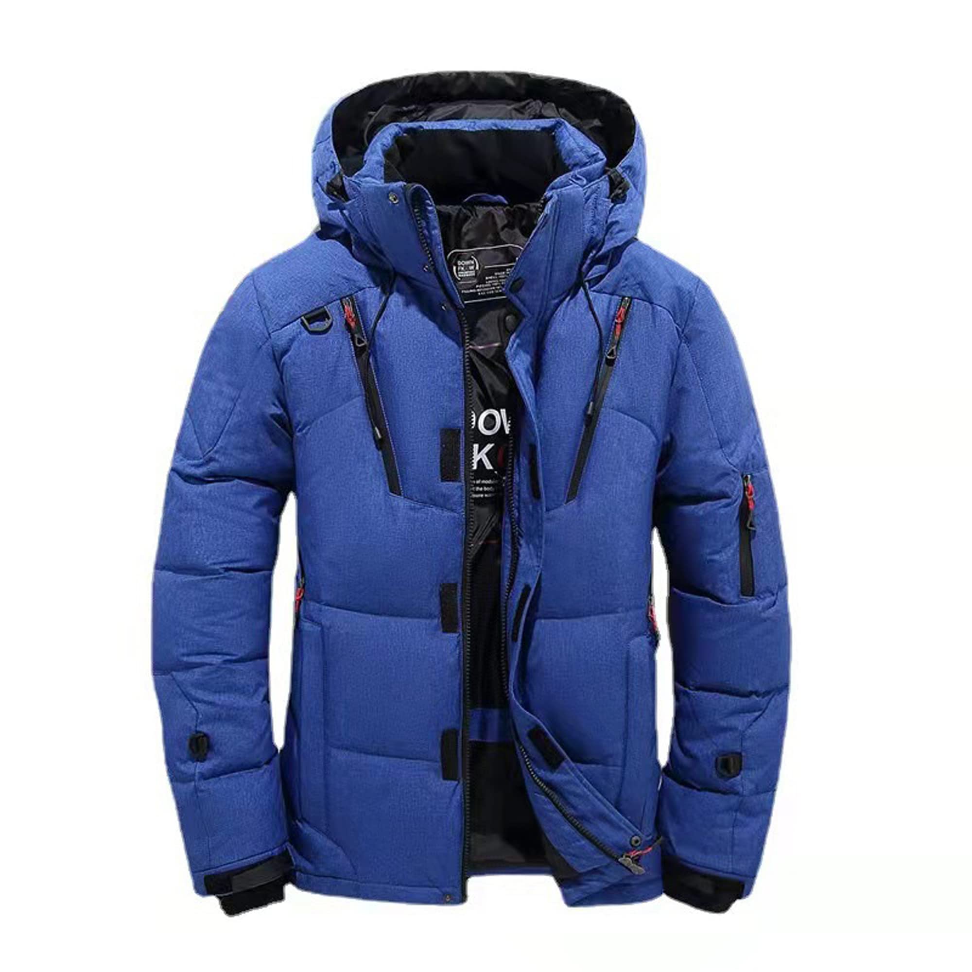 bestgift Zimowa wiatroszczelna outdoorowa ciepła kurtka puchowa męska pogrubiona krótka kurtka puchowa kurtka męska, Królewski błękit, XXL