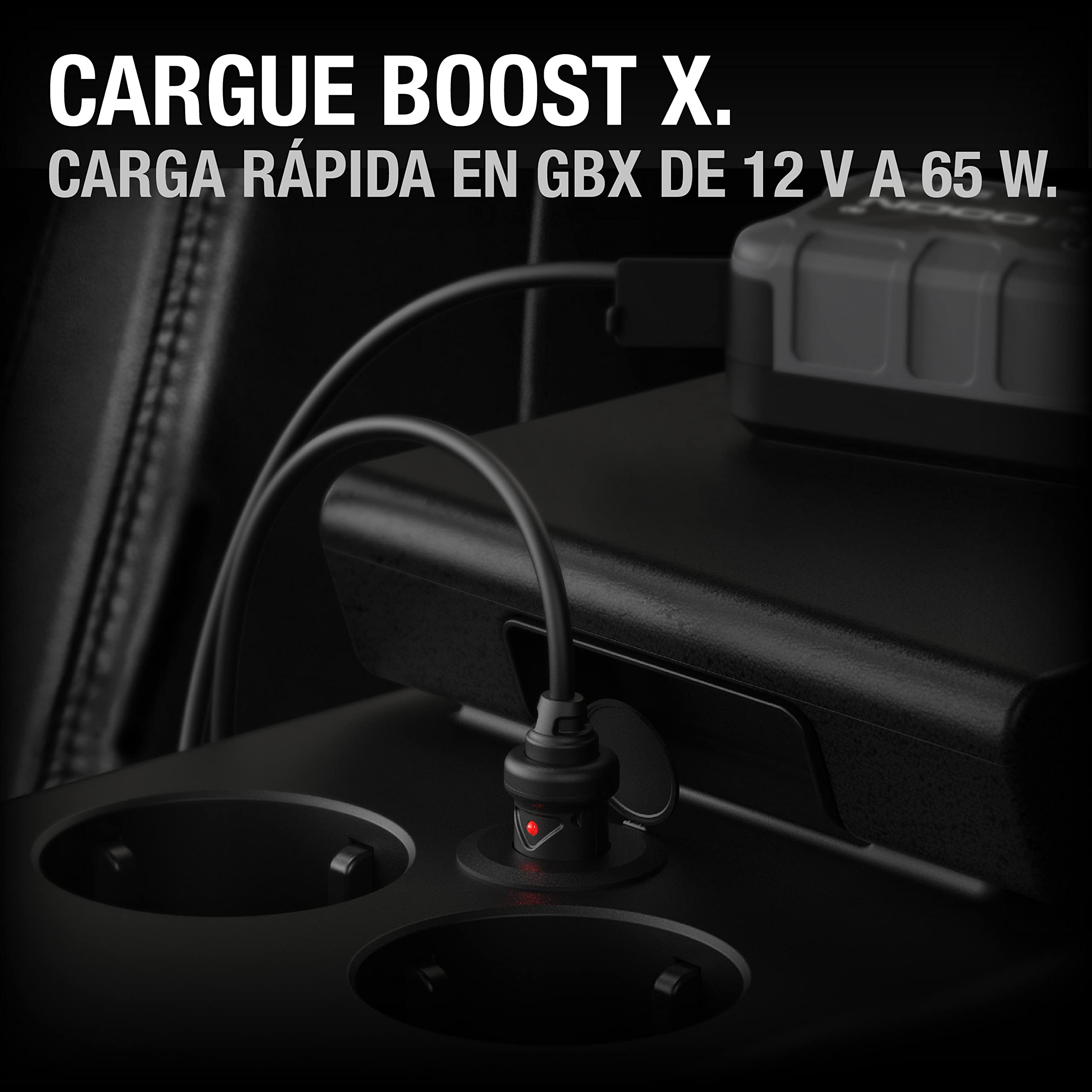 NOCO Boost X GBX45, Arrancador de Batería de Coche 1250A, Booster de Bateria Portátil & GBC011 Boost X Cargador de Coche 12V 65W para Arrancadores Auxiliares de Litio GBX45, GBX55