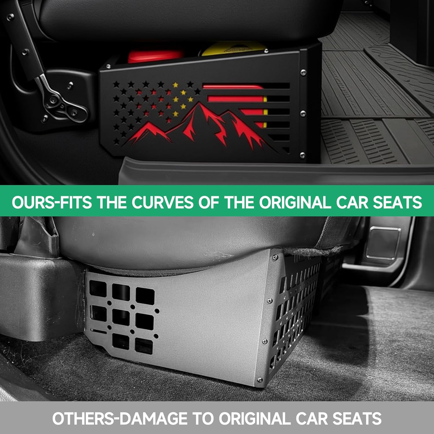 HOCHO Fit for Jeep Gladiator Under Seat Storage with Molle Panel, Upgraded Heavy Duty Fits Original Curves +100% Storage Space fit for 2020-2026 Jeep Gladiator Accessories