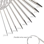 AIEX 9 Sizes Stainless Steel Circular Knitting Needles Set, Interchangeable Crochet Knitting Needles Yarn Needles for Weaving Project (2.5mm / 3.5mm / 4.5mm / 5.5mm / 6mm / 7mm / 8mm / 9mm / 10 mm)