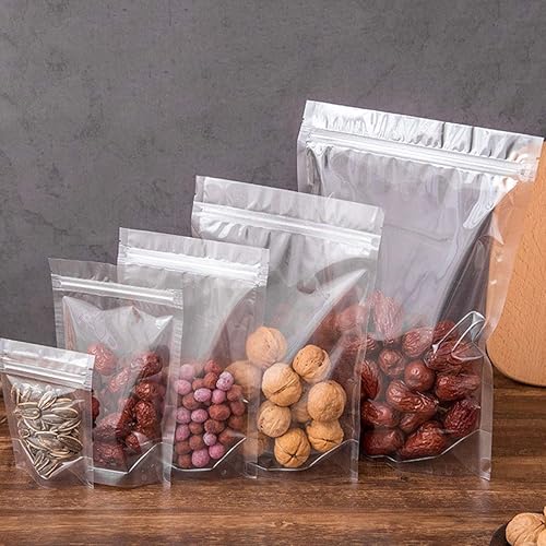 Miniatura 8 de Paquete de 100 bolsas transparentes con cremallera, bolsas de envasado de alimentos para frutas secas, bolsas de sellado transparentes a prueba de