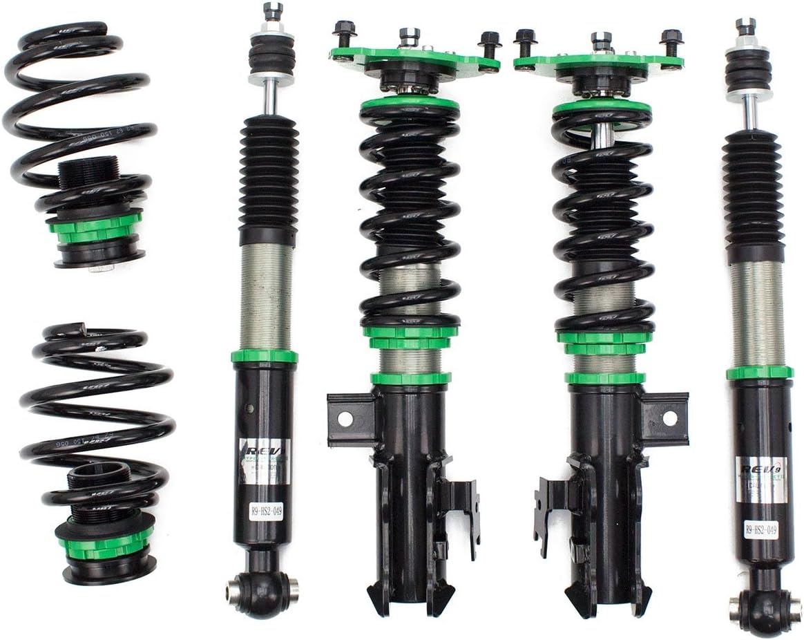 Rev9 R9-HS2-049_1 Hyper-Street II Coilover Suspension Lowering Kit, Mono-Tube Shock w/ 32 Click Rebound Setting, Full Length Adjustable, compatible with Scion tC (AGT20) 2011-16
