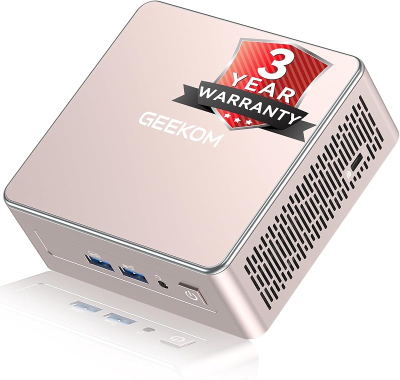 GEEKOM A5 Mini PC, Ryzen 7 7730U, 16GB Dual-Slot Upgradeable RAM, 512GB SSD | Business Ready, Up to 64GB RAM, Quad 4K & 8K Display, SD Card Slot, VESA Mount, 2 HDMI, 6 USB Ports, 3-Year Coverage