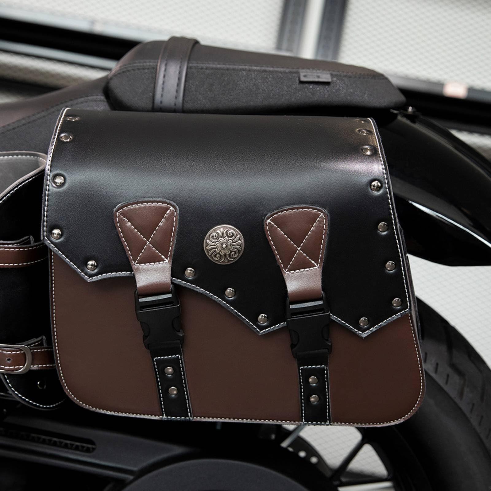 Borsa Portaoggetti Borsa Laterale Sacca Sottosella Bauletto Accessori in Pelle PU con Design Classico E Cintura a Fibbia Adatta per ciclisti Giri Fuori Città Weekend