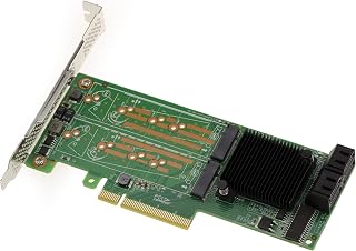 KALEA-INFORMATIQUE PCIe 2.0 Controller-Karte 4X SSD M2 Typ SATA und 4X HDD SATA 3.0 6G mit LSI SAS 2008 Chipset Unterstützung Raid 0 1 10 - High und Low Profile.