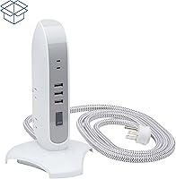 Vista 7 de Tripp Lite TLP66USB - Torre protectora de sobretensiones con puertos USB, 1200 julios, 5 tomas, 3 puertos USB, cable de extensión trenzado