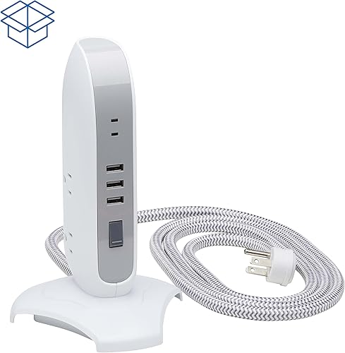 Miniatura 7 de Tripp Lite TLP66USB - Torre protectora de sobretensiones con puertos USB, 1200 julios, 5 tomas, 3 puertos USB, cable de extensión trenzado