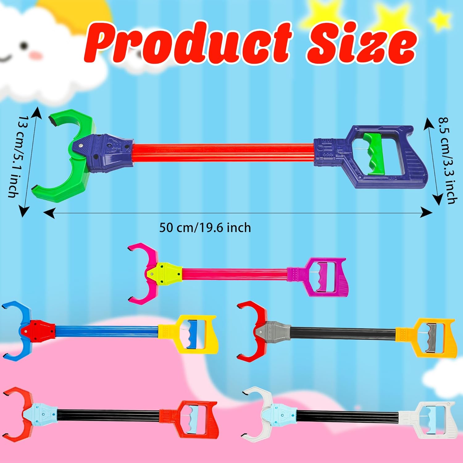 6 Pcs Interactive Grabber Toy Flexible Robot Hand and Robotic Claw Hand Claws for Kids Early Grasping Learning and Garbage Picker Toys