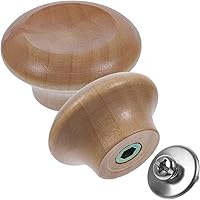 Vista 1 de Kichvoe Perilla de mango de tapa de olla reemplazable, tapa universal de madera, repuesto para tapas de utensilios de cocina, resistente a altas