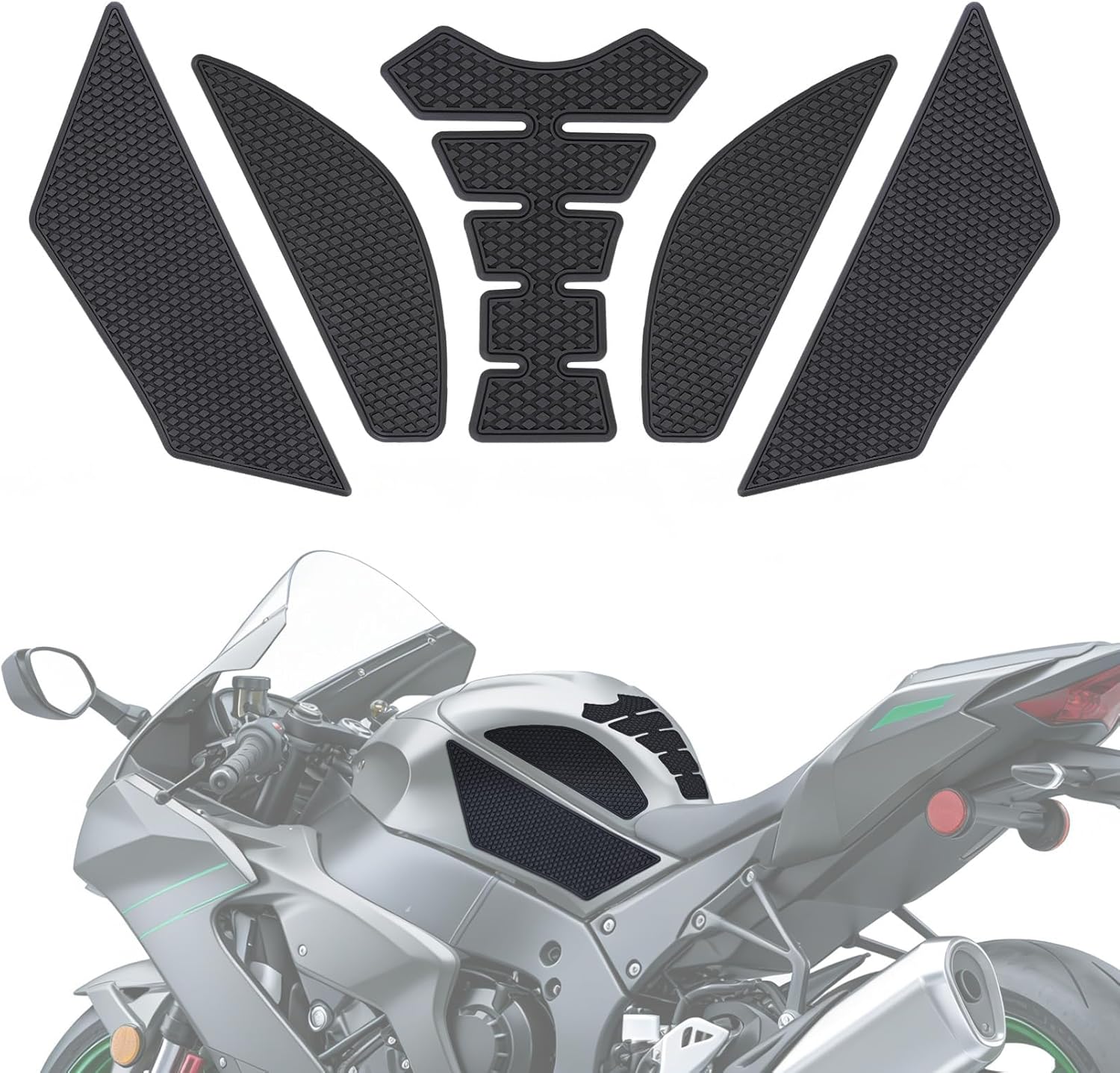 Fuel Tank Pads for Ninja ZX10R with Strong Adhesive - Motorcycle Anti-Slip Fuel Tank Pad Tank Protectors Accessories for Ninja ZX10R ZX-10R 2011-2025