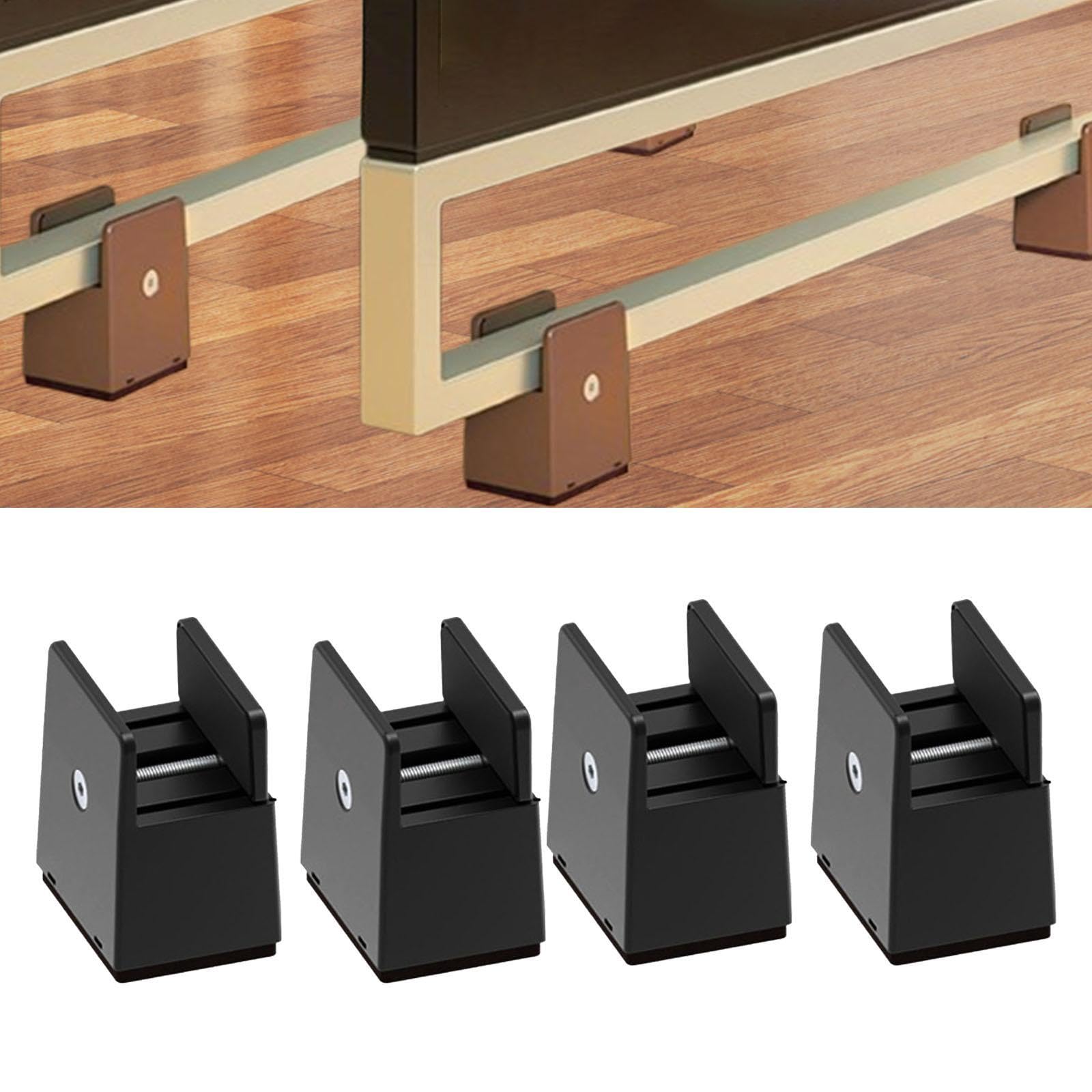 4 Elevadores de Cama, Extensores de Altura, Bloques Elevadores de Patas para Escritorio, Sofá, Cama Y Silla, Negro, Altura 5 Cm