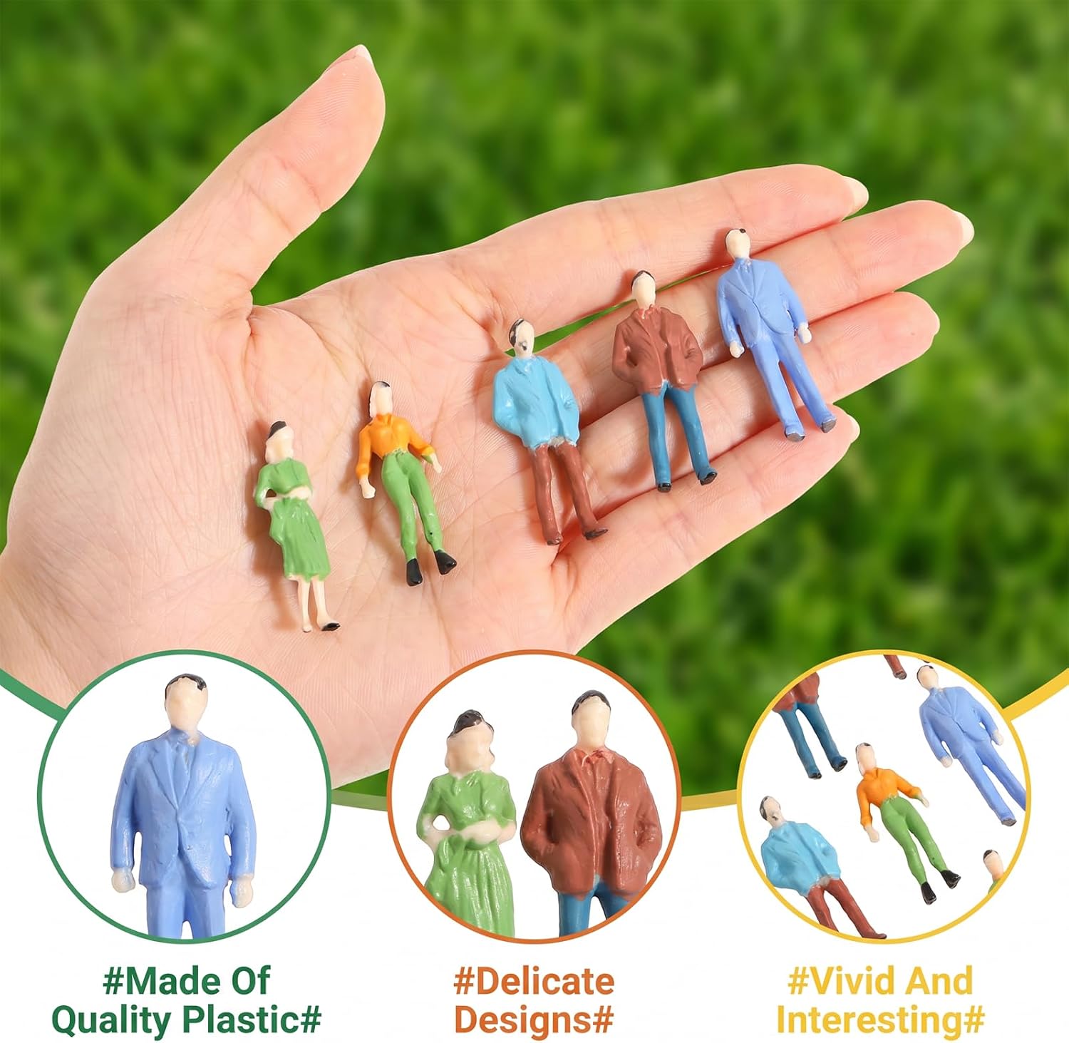30 Pcs Mini People Figurines Plastic Miniature Figuriner 1: 50 Scale