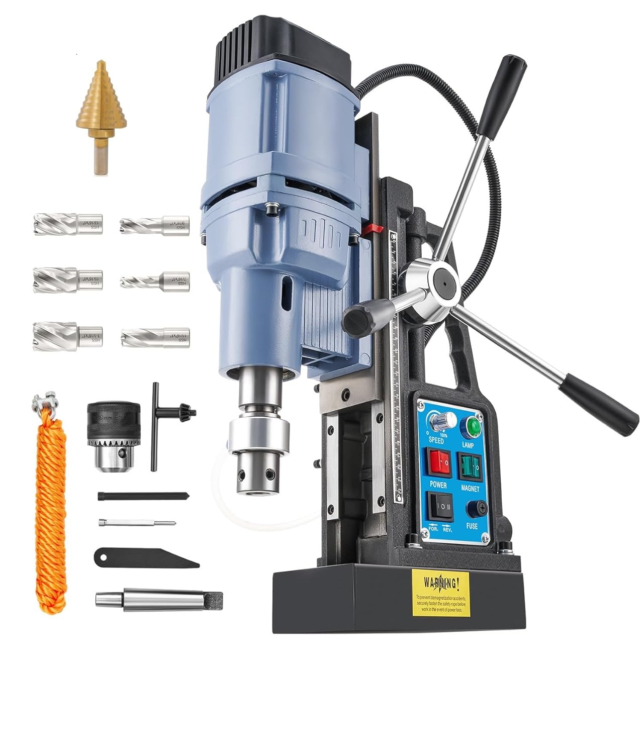ZELCAN 1550 watt Mag Drill & Step Bit Combo