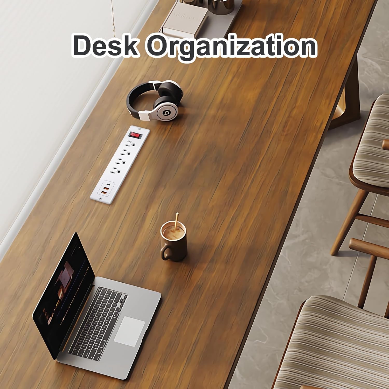 20W PD USB C Recessed Power Strip Desktop Power Socket 4 Outlets 3 USB (PD20W&QC18W) Mountable Flat Plug Charging Station for Countertop Cabinet Desk ETL Listed