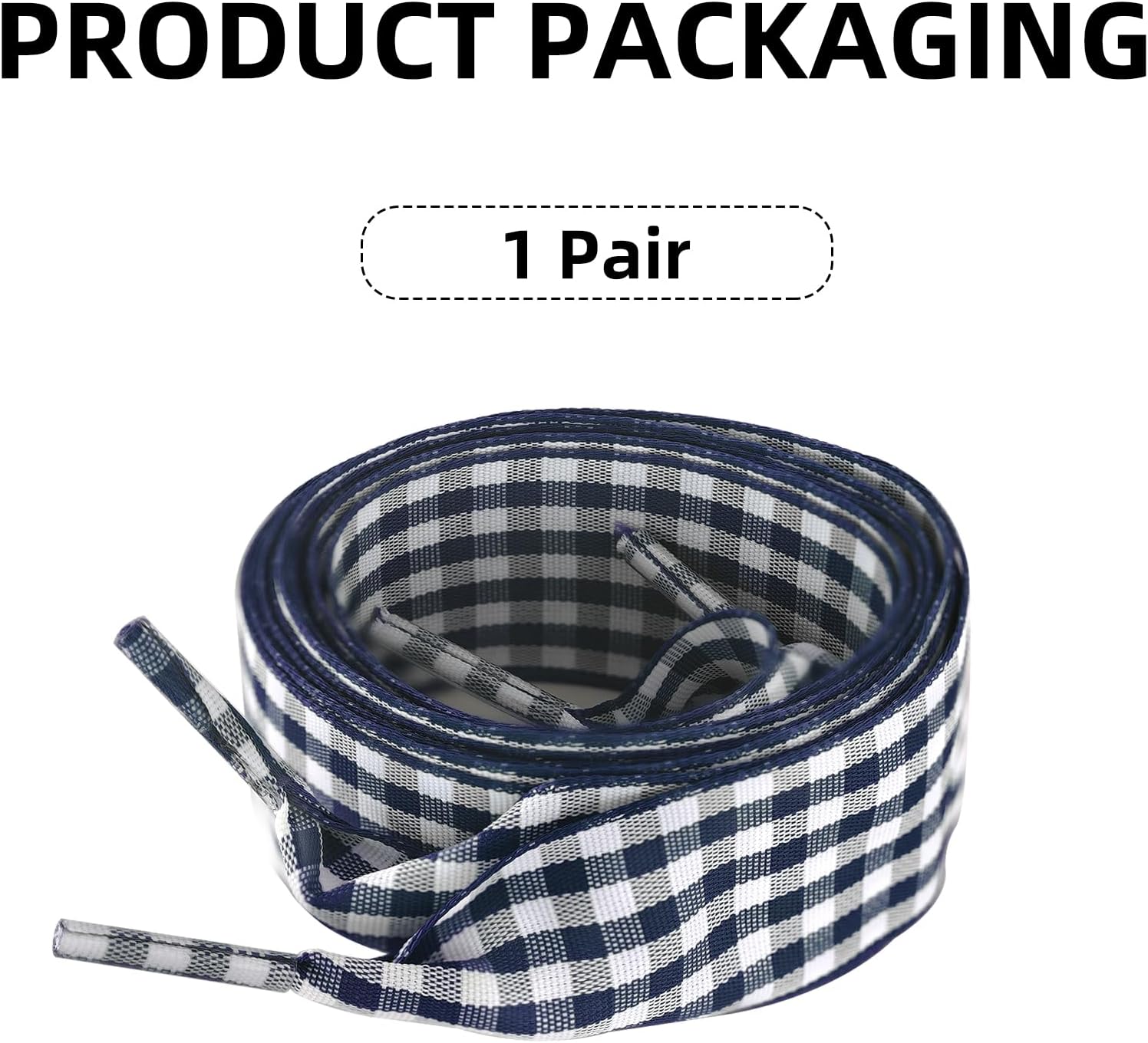UamGlsob 25MM Gingham Ribbon Shoe Laces, Plaid Shoelaces image 2