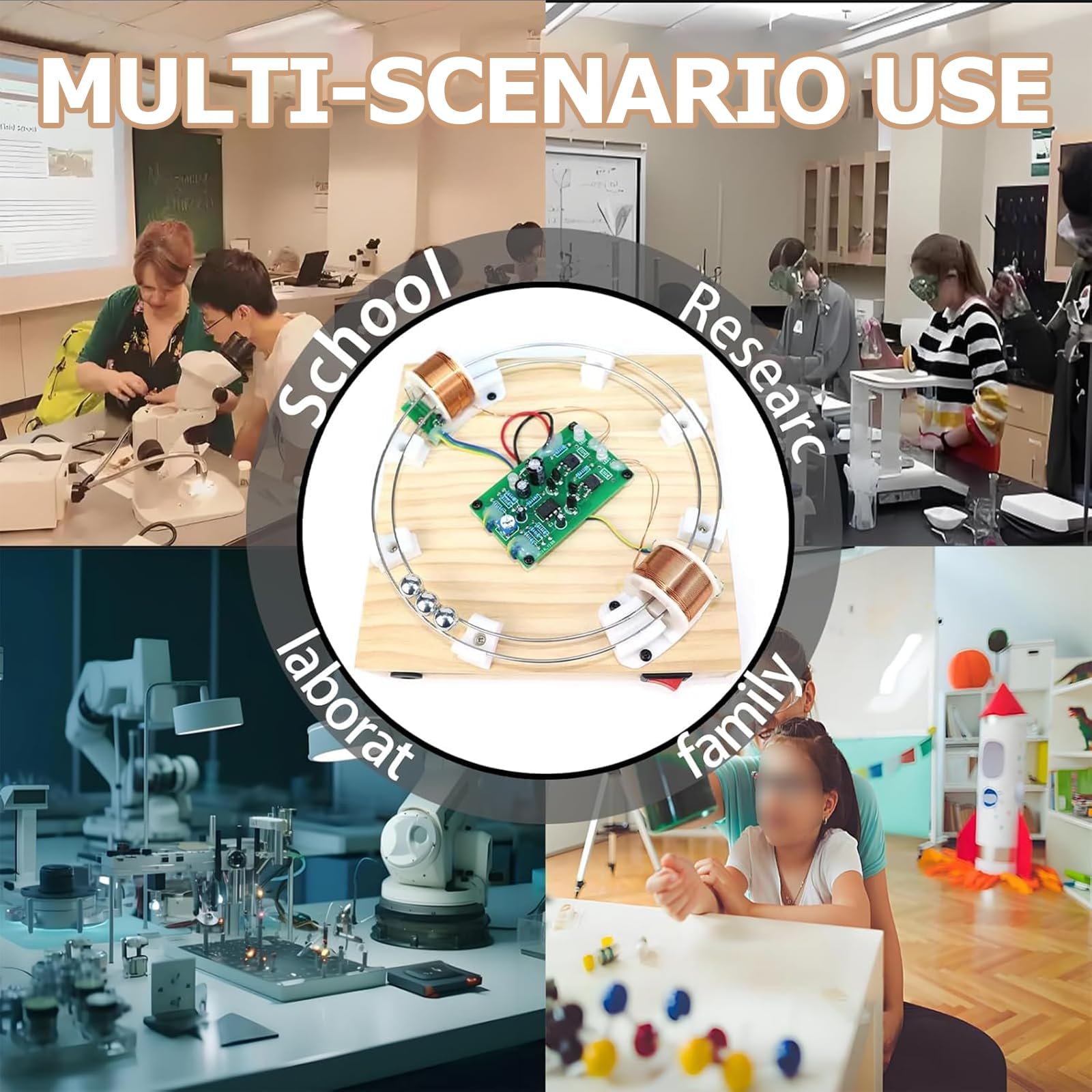 Kit De Acelerador Electromagnético para Armar, Modelo De Movimiento Circular con Bola De Hierro De Doble Bobina, Herramienta De Experimento De Física De Inducción Magnética para Educación