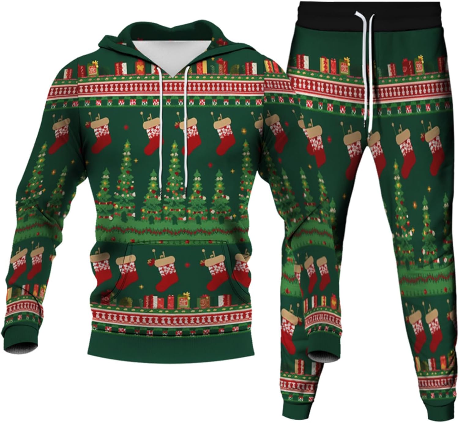 Honeystore Unisex Ugly Tracksuit Sets Hoodie Sweatpants Sport Joggers Set