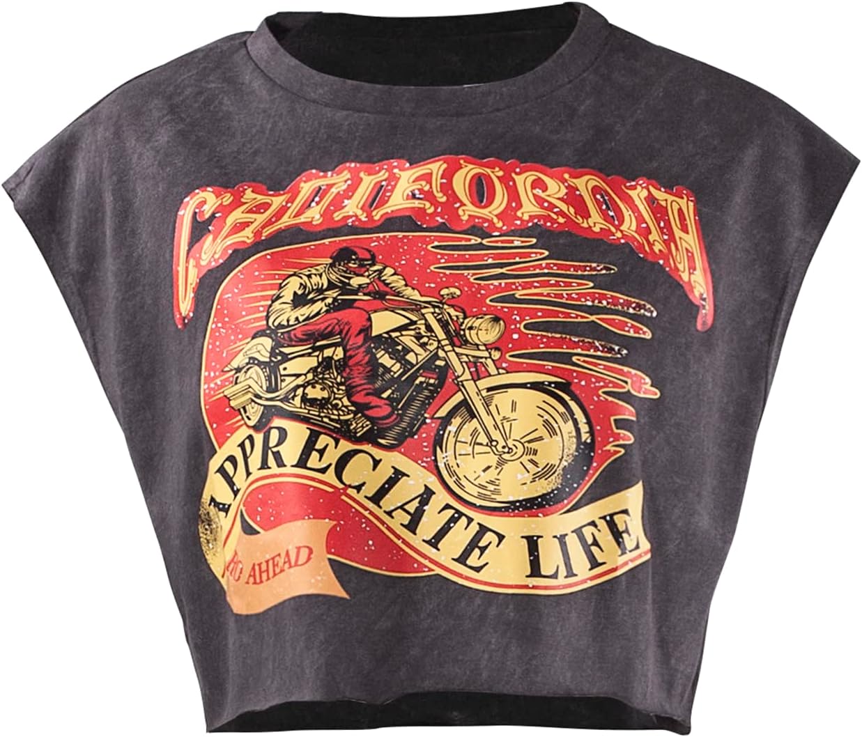 Tank Top for Women Sleeveless Crop Tops Crew Neck California Printing Graphic Cropped Tank Top Shirts - Image 5