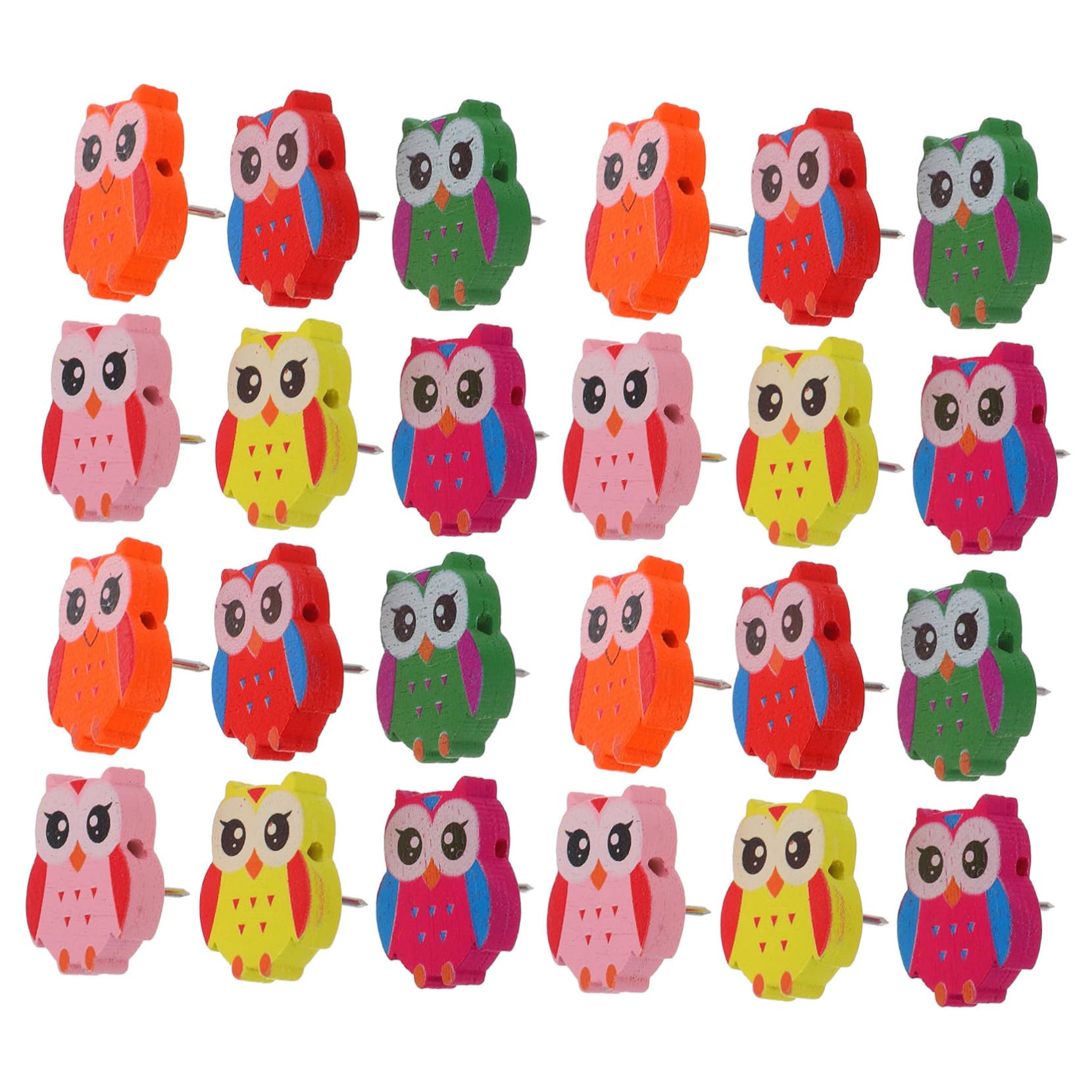 jojofuny 5 Set Perno Del Gufo Disegno Del Perno Di Spinta Puntine Per Bacheca Di Sughero Accessori Da Scrivania Unici Puntina Da Disegno Con Simpatici Animali Di Legno 30 Pezzi*5