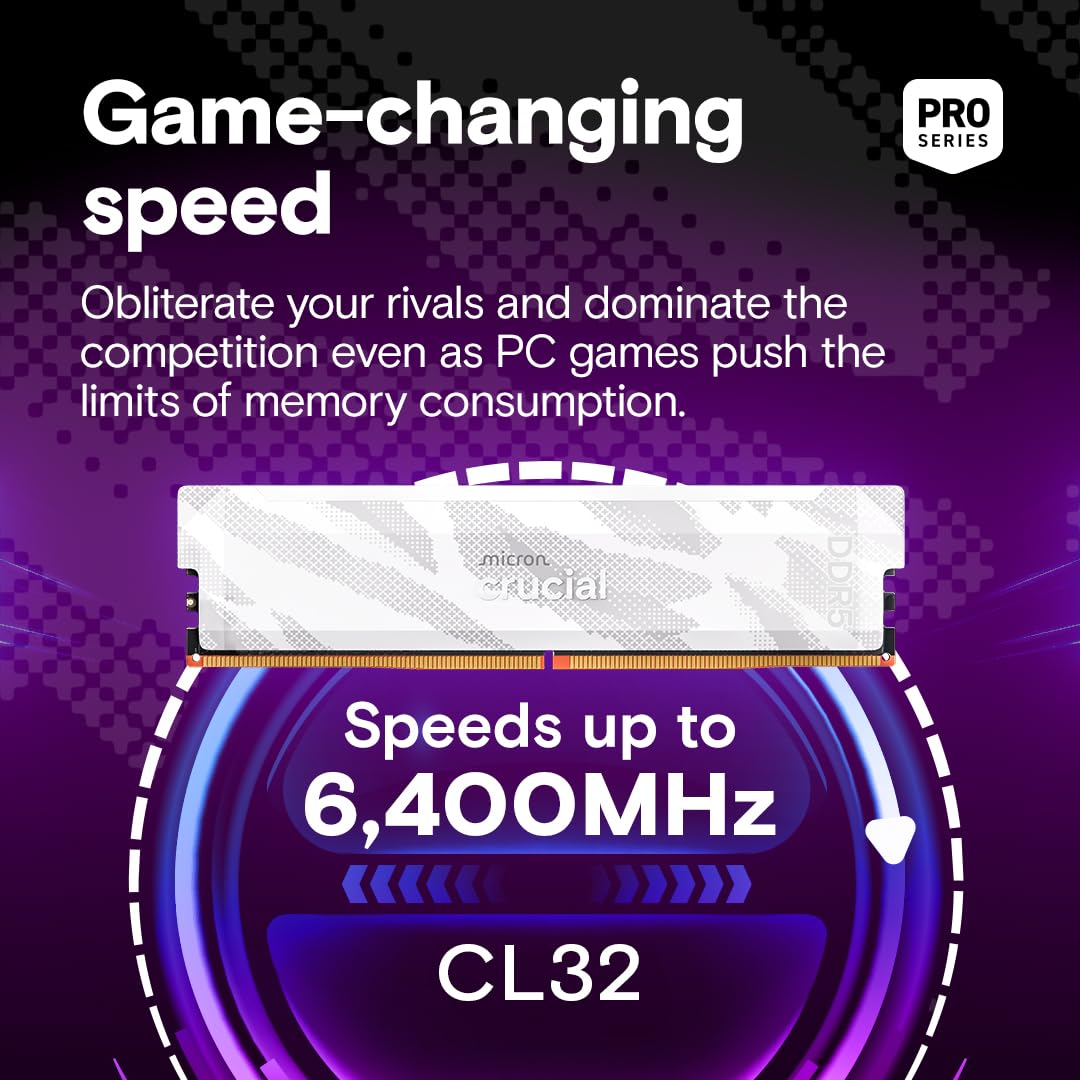 Crucial 32GB DDR5 RAM - Boost Gaming & Speed -2 Crucial 32GB DDR5 RAM - Boost Gaming & Speed -2