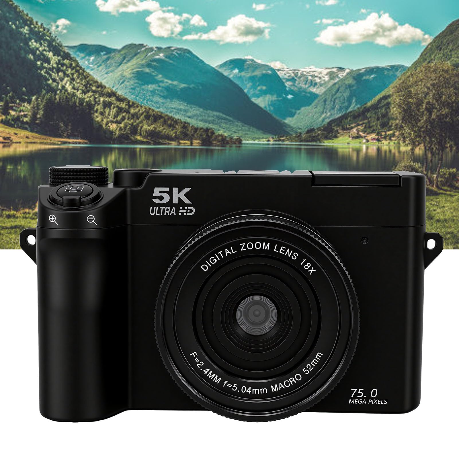 Tangxi Fotocamere Digitali retrò 5K, Zoom Digitale 18x da 75 MP, Flash