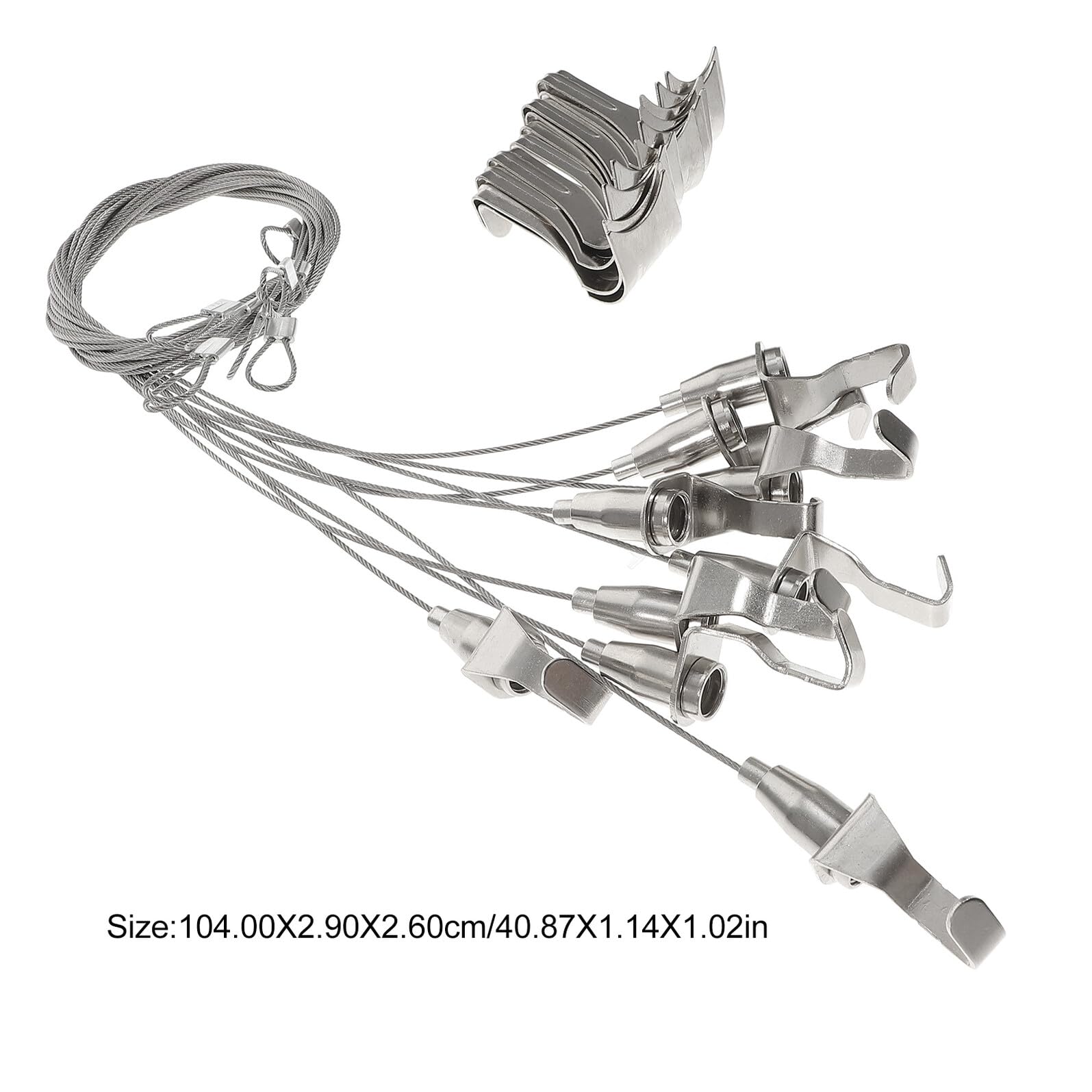 BESTonZON Set 10 Ganci per Quadri in Acciaio Inossidabile Regolabili per Filo Appendiquadri da Parete, Kit per Appendere Opere D'arte Capacità 30kg Colore Argento