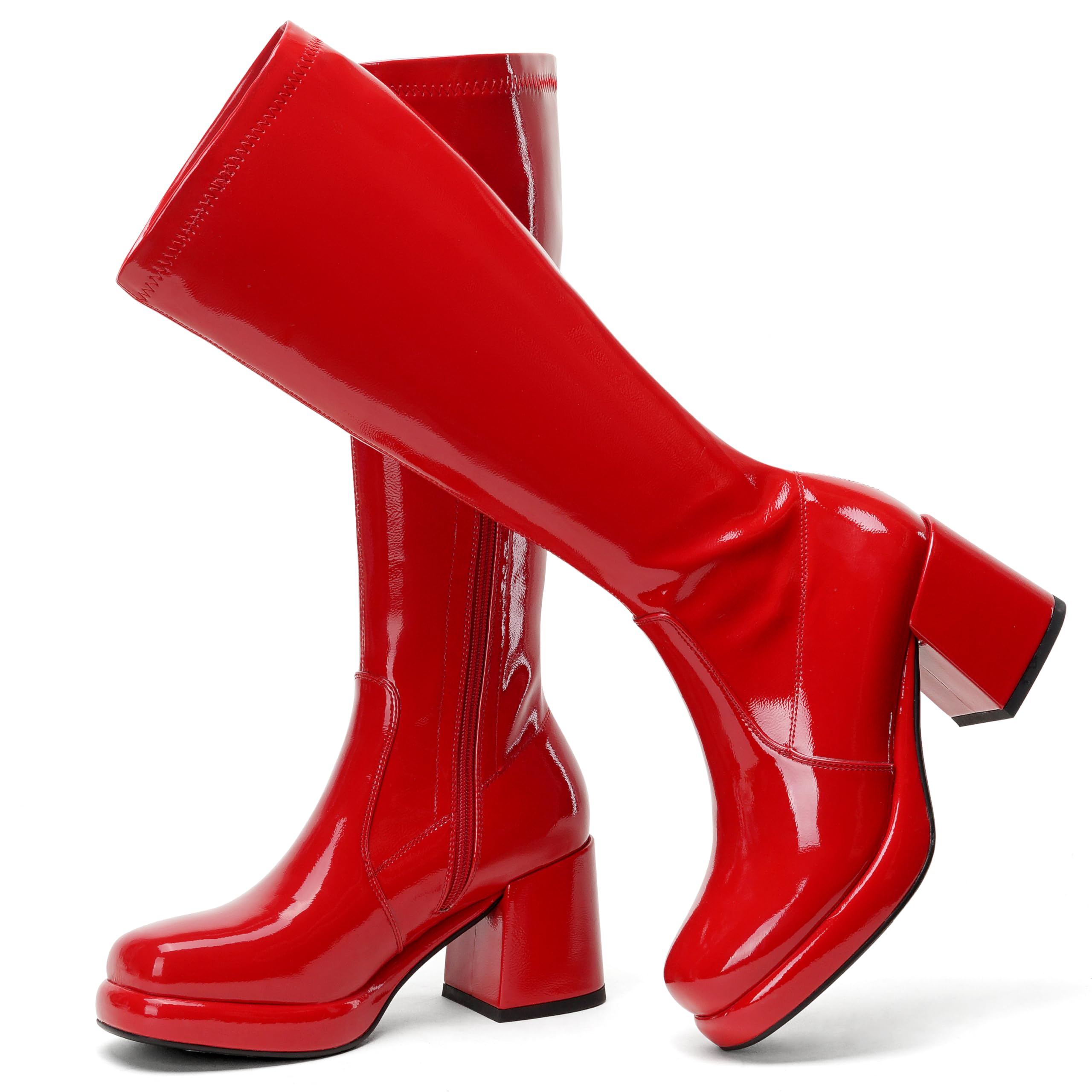 LanreyTaley Elastic Knee High Platform Boots