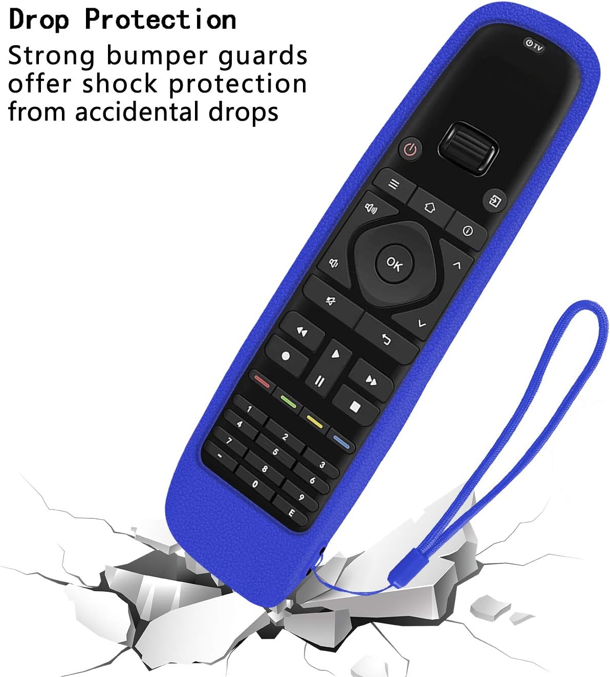 Protective Silicone Remote Case for Sofabaton U1 Universal Remote Control, Bluetooth Harmony Remote Shockproof Washable Skin-Friendly Remote Control Cover with Loop (Blue)